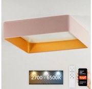 Brilagi-LED Ściemnialna oprawa VELVET SQUARE LED/36W/230V Wi‑Fi Tuya + pilot różowa