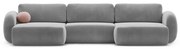 Ciemnoszary aksamitny rozkładany/ze schowkiem narożnik (w kształcie litery U) Tonale – Cosmopolitan Design