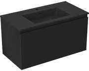 Mexen Orio szafka łazienkowa 90 cm z umywalką Otis, 1 szuflada, czarna mat - 91A10-09047-1-BF71-W18M71
