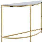 Konsola z ceramiki i stali nierdzewnej - Efekt białego marmuru i Złoty - CYLIAN Pascala Morabito