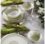 Zestaw obiadowy 18 elementów, zielony/porcelana