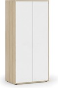 Szafa biurowa z półkami FUTURE, 4 półki, 850 x 450 x 1900 mm, biały/dąb naturalny