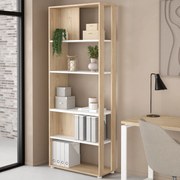 Regał biurowy otwarty 4 półki Sign 80 jackson hickory/biały mat