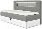 Szare tapicerowane łóżko z pojemnikiem 3 rozmiary M0-M90