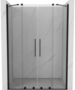 Mexen Velar Duo drzwi prysznicowe rozsuwane 140 cm, transparent, czarne - 871-140-000-02-70