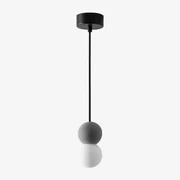 Cementowa Lampa Sufitowa Ze Szklaną Kulą Bublik Gris Antracita - Sklum