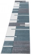 Dywan nowoczesny Hawaii 3D szaro-kremowo-turkusowy 80 cm x 300 cm