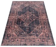 Dywan drukowany antypoślizgowy Fiesta Vintage czerwono-czarny 80 cm x 150 cm