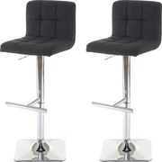 Stołek barowy Cadiz (zestaw 2 sztuk),  tkanina/tekstylia ciemnoszary, podstawa chromowana