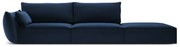 Ciemnoniebieska aksamitna sofa lewostronna 264 cm Vanda – Mazzini Sofas