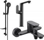 Mexen Milo DF40 zestaw wannowy, czarny - 713153DF40-70