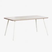 Prostokątny Stół Ogrodowy 160x90 Cm Z Szkła Arhiza Kremowa Tapioca - Sklum