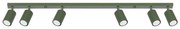 Listwa oświetleniowa 6-punktowa KARBON 6L zielona oliwkowa ryflowana SOLLUX  LIGHTING