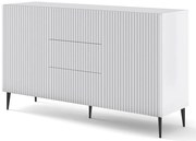 Duża biała komoda z lamelowym frontem S5-S08