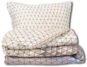 Matex Pościel satynowa Trójkąty, 140 x 200 cm, 70 x 90 cm