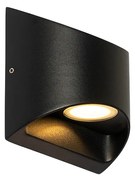 Zewnetrzna Nowoczesna lampa ścienna zewnętrzna czarna z LED 2-światła IP54 - Mal Nowoczesny Oswietlenie zewnetrzne