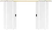 Drzwi przesuwne podwójne chowane w ścianie - 2 x wys. 205 x szer. 83 cm - MDF + białe PCV - VARIN II