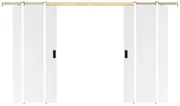 Drzwi przesuwne podwójne chowane w ścianie - 2 x wys. 205 x szer. 83 cm - MDF + białe PCV - VARIN II