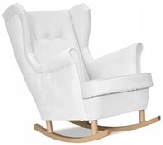 Fotel Uszak BUJAK biało czarne wnętrza MINIMALIZM