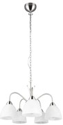 Lampa wisząca w biało-srebrnym kolorze ze szklanym kloszem ø 53 cm Dobby – Trio