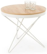 Stolik kawowy LEILA 60x60 dąb naturalny/biały HALMAR