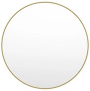 Lustro okrągłe ścienne dużych rozmiarów z metalu - śr. 150 cm - Złoty - RONDIA