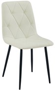 Kremowe krzesło do kuchni LIBRA z czarnymi nogami