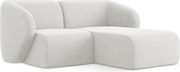 Narożnik prawostronny - z tkaniny bouclé - biały - LANI