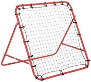 Rebounder Piłkarski HOMCOM z Regulacją Kąta - Wzmocnione Powrótne Ściany do Treningów Piłkarskich, Metal i Tkanina PE, Czerwony