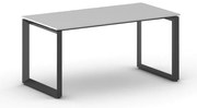 Biurko PRIMO INSPIRE, 160x80 cm, czarna podstawa, szary