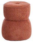 Pomarańczowy puf z materiału bouclé Leyla – Light &amp; Living