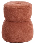 Pomarańczowy puf z materiału bouclé Leyla – Light &amp; Living
