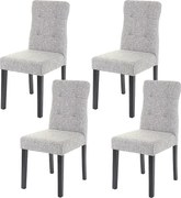 Krzesło do jadalni MCW-E58 (zestaw 4 sztuk),  tkanina/tekstylia szary, ciemne nogi