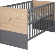 Szaro-naturalne łóżeczko 60x120 cm Anna – Roba