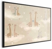Plakat Zakochane żyrafy 60x40 cm z ramą czarną bez marginesu ARTGEIST B