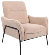 Beżowy fotel wypoczynkowy w stylu loft L1-R55