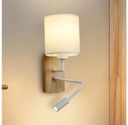 Brilagi - LED Elastyczny kinkiet NUBILA WOOD 1xE27/25W/230V + LED/3W dąb/biały/kremowy