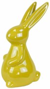 Dekoracje wielkanocne Żółty zajączek, ceramika,8,3 x 14,3 x 6 cm