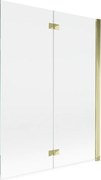 Mexen Mist parawan nawannowy 2-skrzydłowy prawy 130 x 150 cm, transparent, złoty - 8A9-130-002-50-00-P