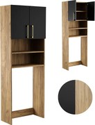 Szafka Łazienkowa Nad Pralkę Suszarkę Słupek Regał Zabudowa AGD Dąb Czarna