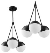 Lampa Wisząca Szklana Kula Mleczna APP687-3CP Czarna