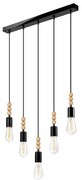 Lampa wisząca SIMON 5xE27/60W/230V czarna na linkach