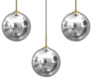 Lampa wisząca REFLEX 3xE14, potrójna, kule srebrne, 3 klosze