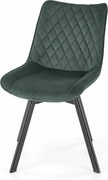 Krzesło tapicerowane K520 VELVET zielone obracane