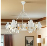 Brilagi - Żyrandol na łańcuchu QUEEN 6xE14/40W/230V buk/kremowy