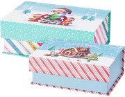 Zestaw 2 pudełek świątecznych Cookieman paski