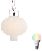 Inteligentna lampa wisząca zewnętrzna biała 35 cm z czerwoną wtyczką, w tym Wifi A60 - Pion