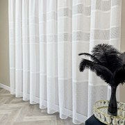 Firana gładka fantazyjna batyst błysk Trzy Pasy wys. 300 cm ołowianka
