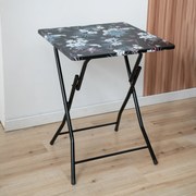 Stolik turystyczny Flower Black 60 x 60 cm PATIO
