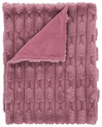 Różowy koc z mikropluszu 150x200 cm Carved Fur – Bianca